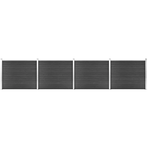  Set panela za ogradu WPC 699 x 146 cm sivi