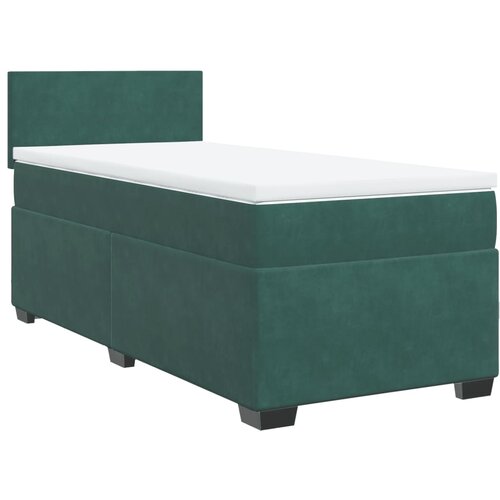 VidaXL Box spring postelja z vzmetnico temno zelen 90x190 cm žamet, (21306892) Slike