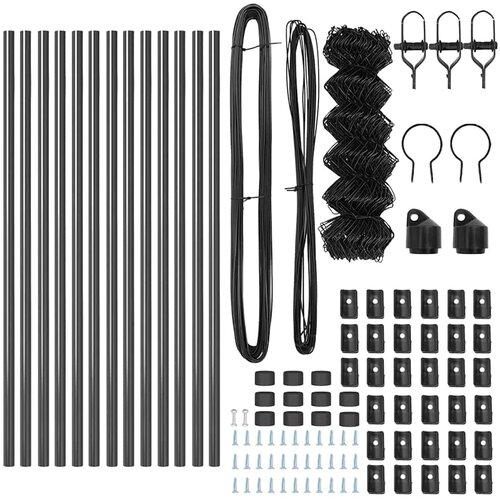  Stup za ogradu Siva 25 x 0,4 m (mreža 60 x 60 mm) Čelik i PVC Slike