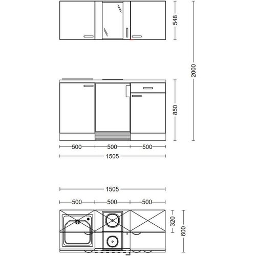 Flex-Well Majhna Kuhinja Z Aparati Nano, Barva Bukve Slike