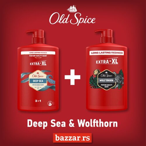 Old Spice gel za tusiranje Deep Sea 1000ML +gel za tusiranje Wolfthorn 1000ML Cene