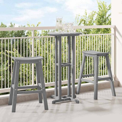  Set bar stolova za vrt 3 pcs Svijetlo siva HDPE Cijene