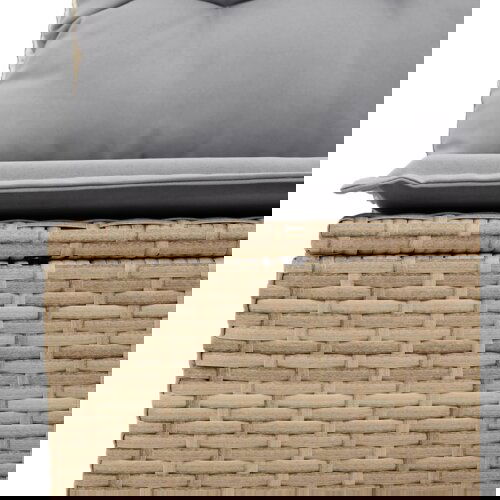 vidaXL Set od 5 komada vrtnih kauča s jastučićima Crni Poli Ratan, Dvosjed vrtni kauč s jastučićima Bež Poli Ratan Cene