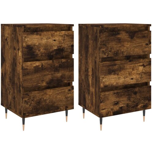 Maison Chic Dvo delni komplet Nočne omarice - Nočne mize dimljeni hrast 40x35x69 cm inženirski les, (21689203) Slike