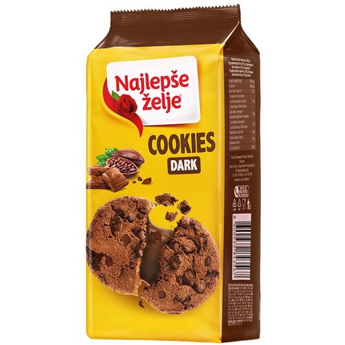 NAJLEPSE ZELJE keks cookies crna cokolada 145G Slike