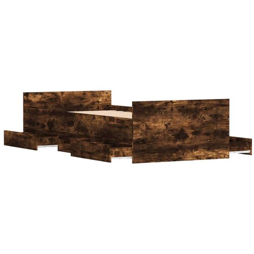  Kreveta s uzglavljem i podnožjem boja hrasta 100 x 200 cm Slike