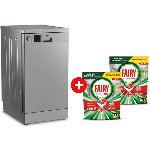 Beko Samostojeća ma&scaron;ina za sudove DVS05024S 45cm 10 kompleta&nbsp;+ Fairy Kapsule za pranje sudova Platinum Plus Lemon 2x59 Cene