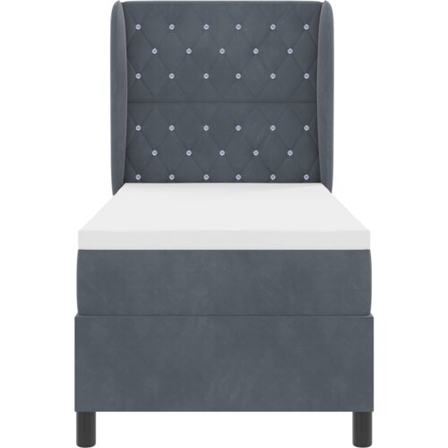 vidaXL Podložna postelja z vzmetnico Temno siva 80x200 cm Žamet Cene