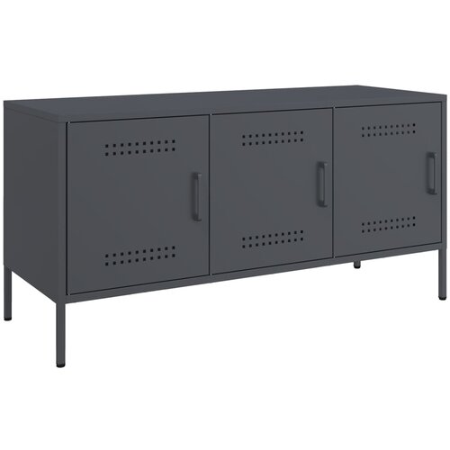 Maison Chic TV omarica - TV stojalo - Televizijska omarica antracitna 100,5x39x50,5 cm jeklo, (21699107) Slike