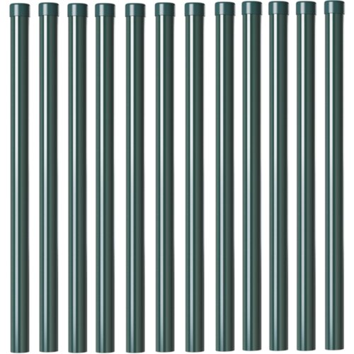 VidaXL Ograde 12 pcs Zelena 90 cm Čelik s pra&amp;scaron;kastim premazom Slike