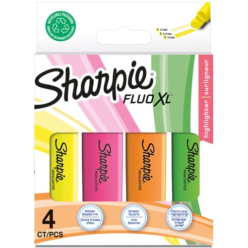 Sharpie Osvetljevalec FLUO XL, različne barve, pretisni omot 4 kom, (21655709) Slike