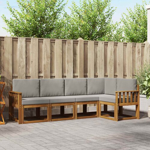  Set vanjskih sofa 5 kom. Prirodna i svijetlo siva Smeđa 247 x 128,5 x 73 cm Slike