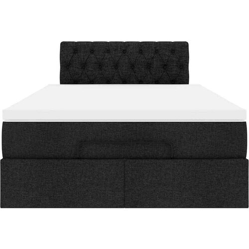 VidaXL otomanski krevet s madracem crni 120x190 cm tkanine Slike