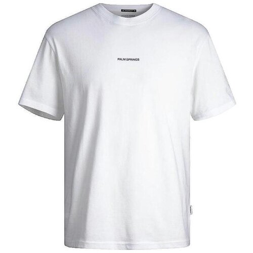 Jack & Jones Majice s kratkimi rokavi T-shirt blanc col rond manches courtes Bela Cene