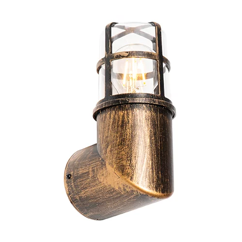 QAZQA Vintage zunanja stenska svetilka iz medenine IP54 20,8 cm - Kiki