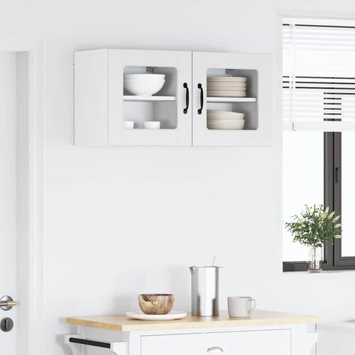  Zidni stakleni ormarić 2 pcs Bijelo 40 x 31 x 40 cm Slike