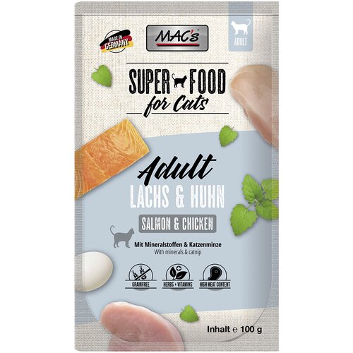 MAC's Ekonomično pakiranje: Cat Pouch 24 x 100 g - Losos i piletina Cijene