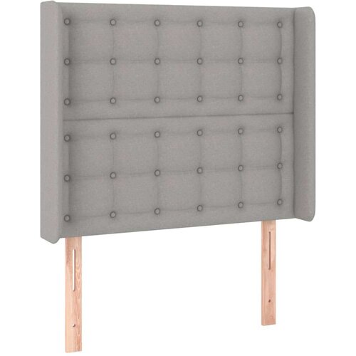  Uzglavlje svjetlosivo 93 x 16 x 118/128 cm od tkanine Slike