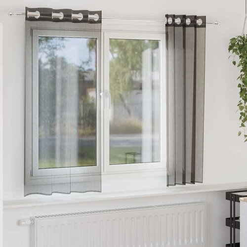 Voile zavjese s ušicama 2 kom crne 140x140 cm Cijene