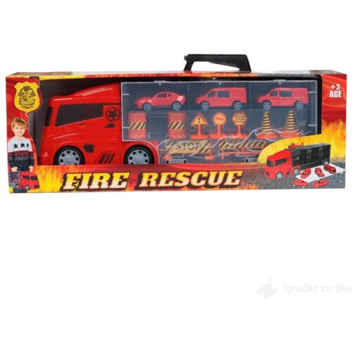  Kamion sa auticima i znakovima FIRE Slike