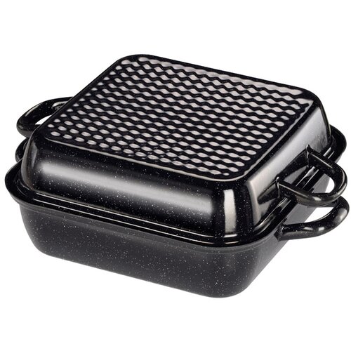 RIESS Dvojni pekač Profi 26x26xh13,6cm / kvadraten / črn / emajl, (20828746) Slike
