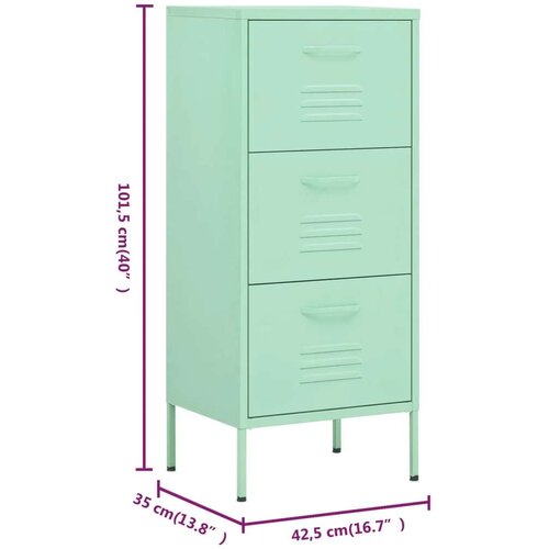 VidaXL Omara za shranjevanje mint zelena 42,5x35x101,5 cm jeklo Slike