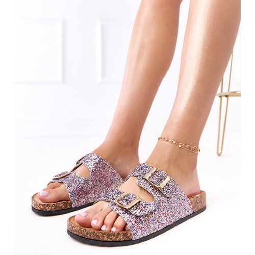  Multicolored Glitter Cork Sole Sandals Flotila Cene