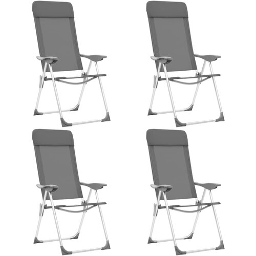 The Living Store Zložljivi stoli za kampiranje 4 kosi sive barve aluminij - Stol Za Kampiranje, (22101449) Slike