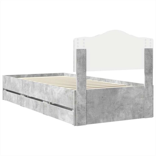 Okvir za krevet s ladicama Betonski sivi 90 x 200 cm - Beton siva 90 x 200 cm Slike