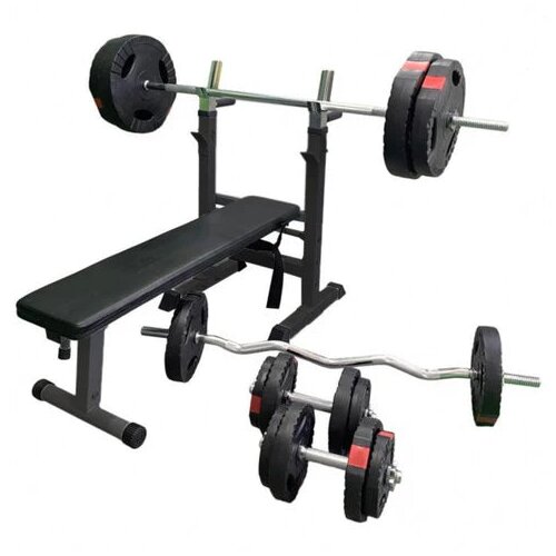 Gorilla Sports Klupa za benč sa setom tegova Gripper 100 kg Cene