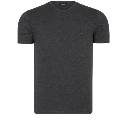 Dewberry T8568 V-NECK MENS T-SHIRT-OUTDOOR ANTHRACITE Slike