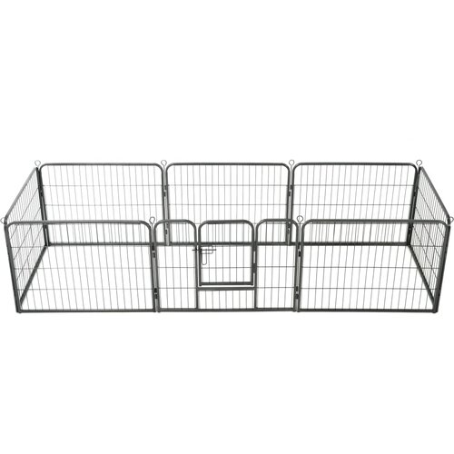 vidaXL Ograda za pse z 8 jeklenimi paneli 60x80 cm črne barve Cene