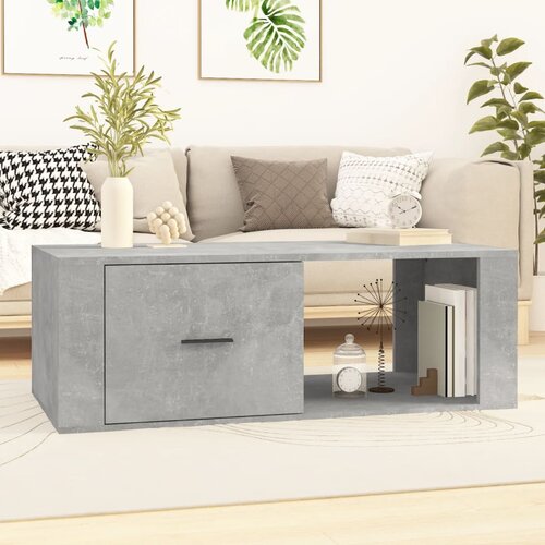 VidaXL Klubska mizica betonsko siva 100x50,5x35 cm inženirski les Slike
