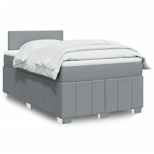 vidaXL Box spring postelja z vzmetnico svetlo siva 120x200 cm blago Cene