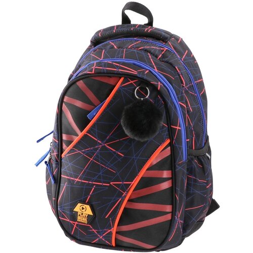 Play Školski ranac za dečake Lines Apollo 253, 41x31x21cm, Crni Cene