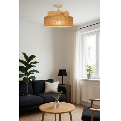  plafonski luster boho 1xE27/60W/230V, prečnika 40 cm, od ratana Slike