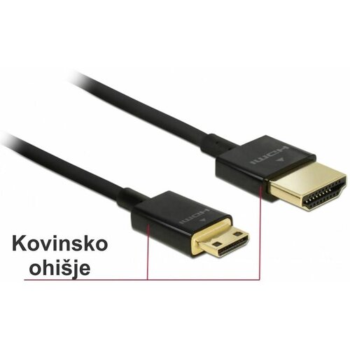 Delock HDMI Priključni kabel [1x Muški konektor HDMI - 1x Muški konektor Mini HDMI tipa C] 2 m Crna Cijene