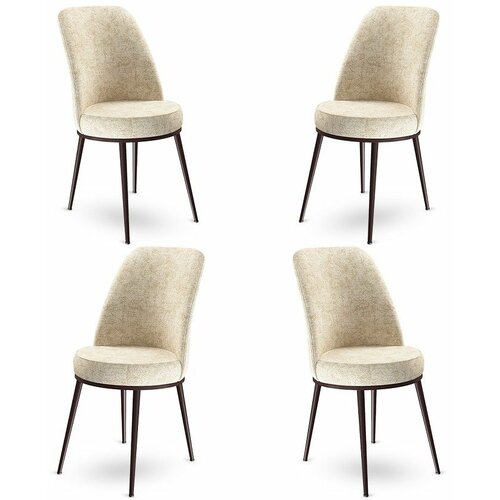 HANAH HOME dexa - cream, brown creambrown chair set (4 pieces) Slike