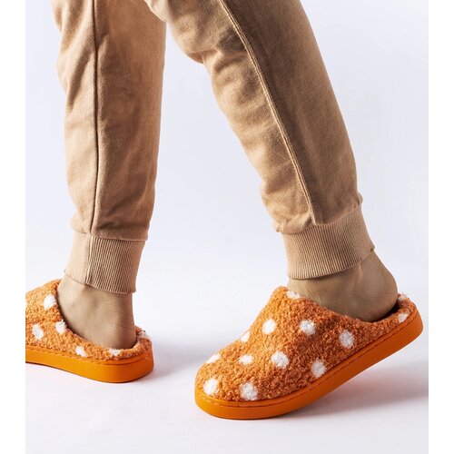 Gemre Orange warm slippers with white dots Laino Cene
