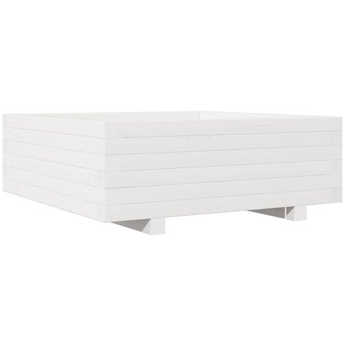  Vrtna sadilica bijela 70 x 70 x 26,5 cm od masivne borovine Slike