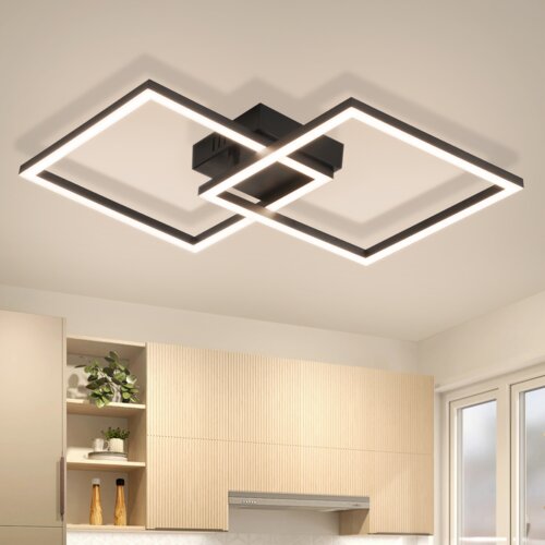 Nettlife LED stropna svetilka za spalnico - črna dnevna svetilka 24 W, nevtralno bela kuhinjska svetilka 4000 K, sodobni in nastavljiv dizajn, (5000219988) Cene