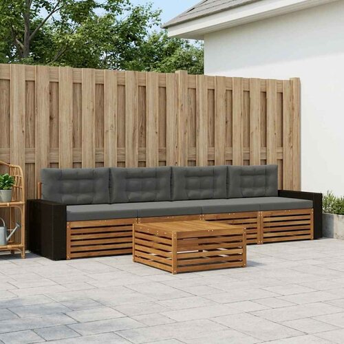  Set vanjskih sofa 5 kom. Prirodna i antracit 79 x 79 x 37 cm Cene