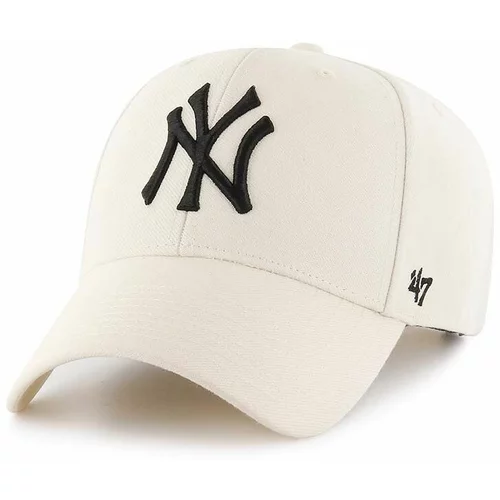 47 Brand Kapa iz mešanice volne MLB New York Yankees bež barva