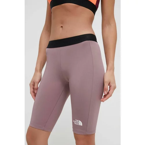 The North Face Kratke hlače za trening boja: ružičasta, bez uzorka, srednje visoki struk