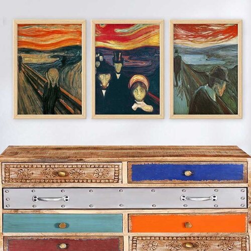 Wallity Set uramljenih slika 3NTC_UN524494, 3 Dela Cene