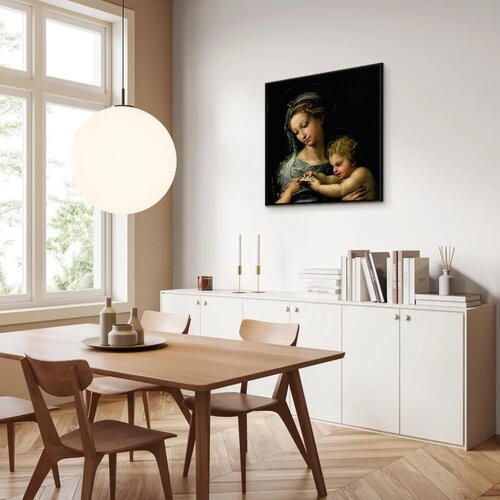  Slika - Rafael Santi &amp;ndash; The Virgin of the Rose 80x80 U crnom drvenom okviru Slike