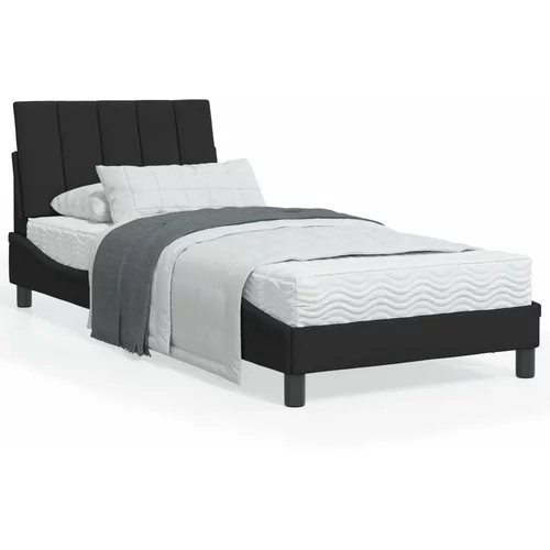  Okvir kreveta s LED svjetlima crni 90 x 190 cm baršunasti