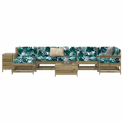 vidaXL 9-dijelni set vrtnih sofa od impregnirane borovine