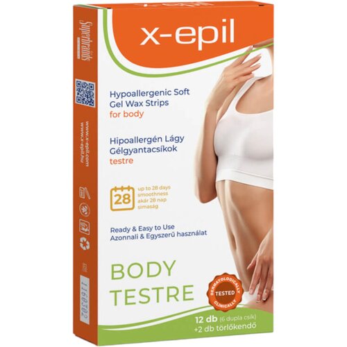 X EPIL - gotove hipoalergene gel trake od smole (12 kom) - tijelo Cijene