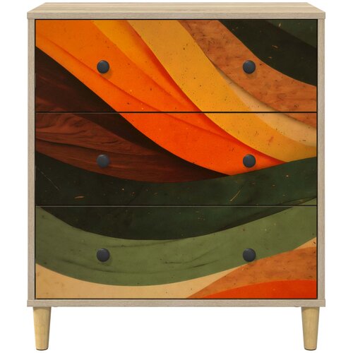  Komoda BONN Retro valni uzorak 66 x 36,5 x 75 cm Sonoma Slike